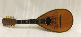 Vintage Mandolin Round,  Bow Or Bowl - Back 8 String Antique Late 1800 Early 1900