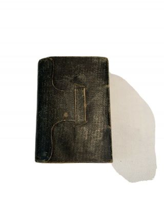1843 Antique Pre Civil War Era Leather Pocket Bible Fold Over