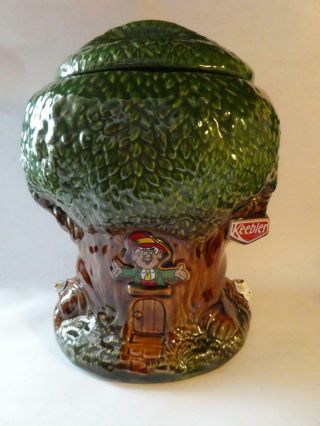 Vintage Mccoy Usa Pottery Keebler Elves Treehouse Cookie Jar