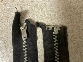 Vintage 21 " Black Metal Talon Separating Zipper With Metal Stops