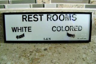 Black Americana L&n Railroad Framed White Colored Restroom Sign Must L@@k
