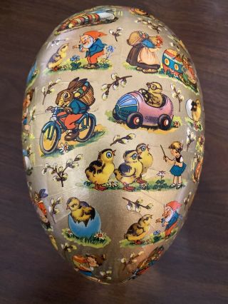 Vintage Paper Mache Easter Egg Candy Container,  Made In Western Germany