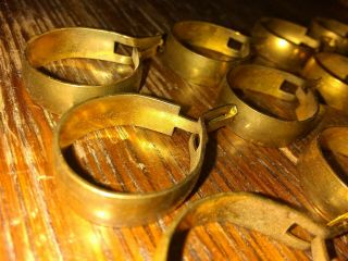 Vintage Cafe Curtain Pinch Rings 12 Brass Rings Shabby Chic 2