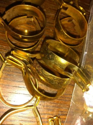 Vintage Cafe Curtain Pinch Rings 12 Brass Rings Shabby Chic 3