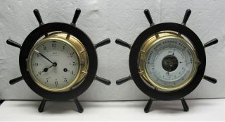 Schatz Royal Mariner Ships Bell Clock And Matching Barometer Germany