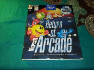 Vintage Microsoft Return Of Arcade Pc Game 3.  5 Disk Floppy Windows 95