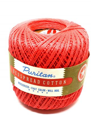 Vintage Star Puritan Bedspread Crochet Cotton Thread 57 Coral 175 Yds