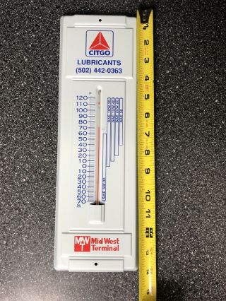 Vtg Oil Service Company Citgo Thermometer Midwest Terminal