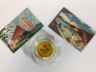Vintage Sands Hotel Las Vegas Ashtray " Place In The Sun " & 2 Postcards