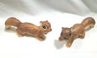 Vintage Brown Squirrel Salt And Pepper Shakers Ceramic Figurines