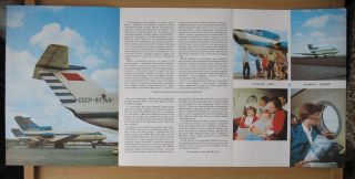 Russian Poster Advertising Booklet Air Plane YAK 40 Aeroflot Craft Ways Line Old 3