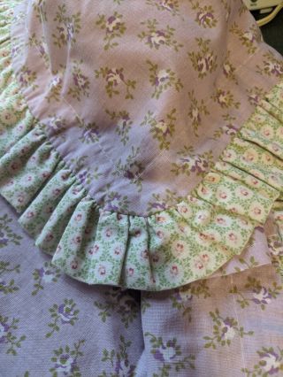 Vintage Laura Ashley Calico Cotton Pillow Sham Lilac Purple Green Floral Border