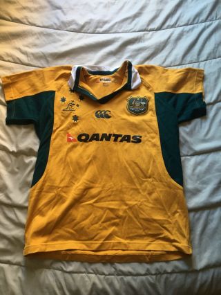 Men’s Size Large - Australia Wallabies Rugby Union Jersey Qantas Vintage 2000