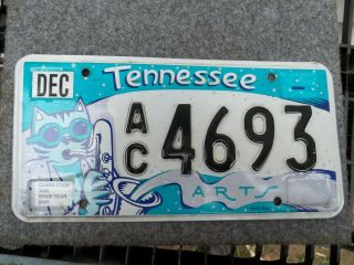 Obsolete 2001 Tennessee Arts License Plate Ac 4693