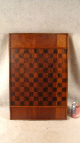 Antique Primitive Folk Art Painted Checkers Parcheesi Game Board