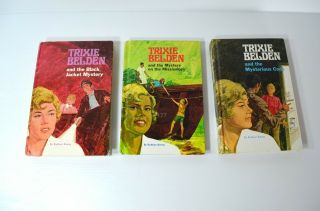3 Vintage Trixie Belden Mystery Books Hardcover Whitman