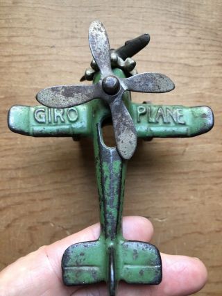 Antique Cast Iron Hubley Giro Plane Green
