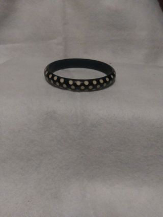 Vintage Black And White Polka Dots Bangle Bracelet
