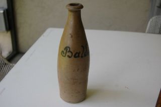 Antique Yellowware/Stoneware Bottle signed 