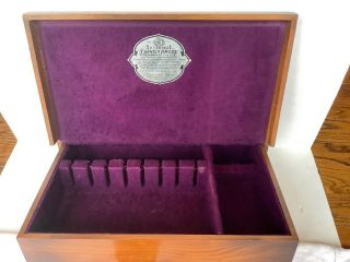 Vintage Associated Silver Co.  Wooden Silverware Flatware Chest Box Tarnish Proof