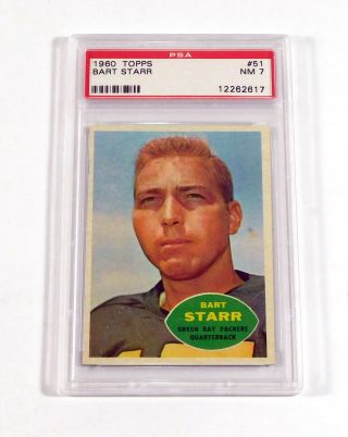 1960 Topps Bart Starr 51 Packers Psa 7 Da037783