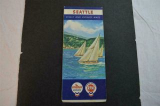 Vintage 1960 Chevron Rpm Standard Oil Gas Station Road Map Seattle 950082