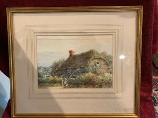 Vintage Framed Signed E.  A.  Swan Artist,  Watercolor " English Cottage "