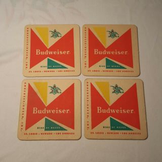Vintage Budweiser Anheuser - Busch - 1960s Beer Coasters Kingbof Beers Advertising