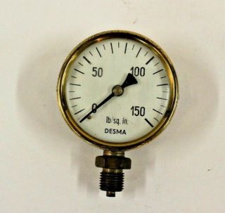 Vintage Brass Gauge 0 - 150 Desma