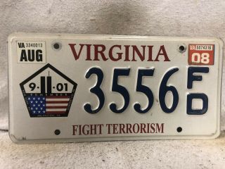 2008 Virginia Fight Terrorism License Plate