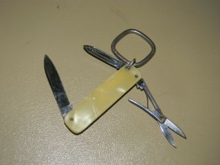 Vintage Keychain Multi Purpose Folding Pocket Knife Caframa Italy