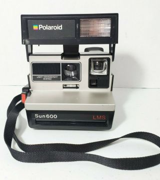 Vintage Polaroid Sun 600 Lms Camera Instant & With Strap.