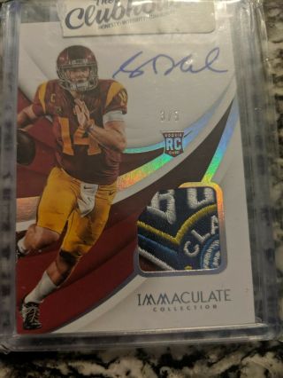 Sam Darnold 2018 Rc Rpa Immaculate Auto Logo Patch York Jets Usc /5