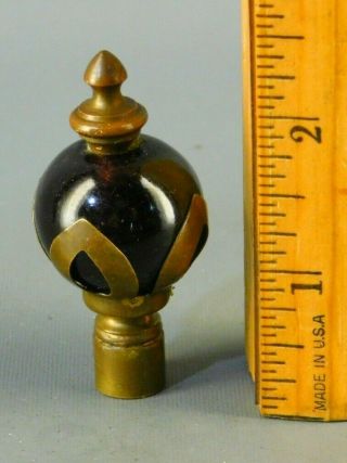 Vintage Ornate Brass Amethyst Glass Ball Lamp Finial 2 1/4  High 1  Wide D118