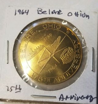 Vintage Belpre Ohio 75th Anniversary Commemorative Coin Medal Token 1964