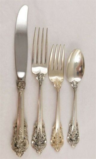 Grande Baroque By Wallace Sterling Silver 4 Piece Place Setting