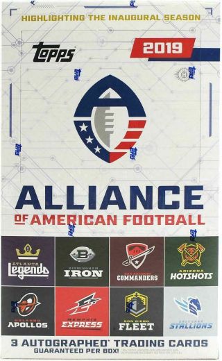 2019 Topps Alliance Of American Football Hobby Box - Nfl Cards