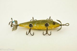 Vintage Heddon Underwater Minnow Model 150 Minnow Antique Fishing Lure Crackle