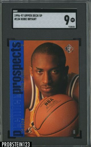 1996 - 97 Upper Deck Sp 134 Kobe Bryant Lakers Rc Rookie Hof Sgc 9