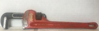 Vintage 14” Ridgid Pipe Wrench Ridge Tool Co Elyria Ohio Usa Good Condit