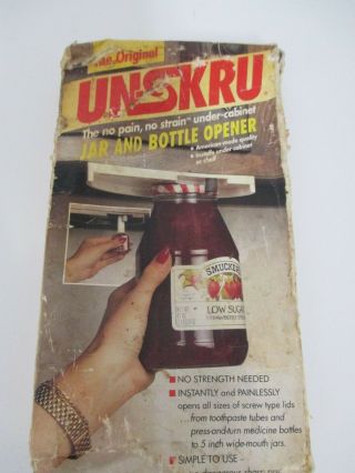 Un - Skru Under - Counter Vintage Old Stock Nos Jar Lid And Bottle Opener Brown