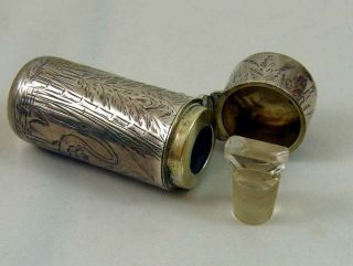 Antique Silver Scent Bottle C1882 Brockwell & Sons