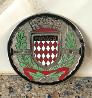 Vintage Monaco Automobile License Plate Topper Badge