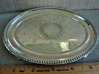 Vintage J.  E.  Caldwell Co Philadephia Sterling Silver Oval Card Tip Tray (58412)