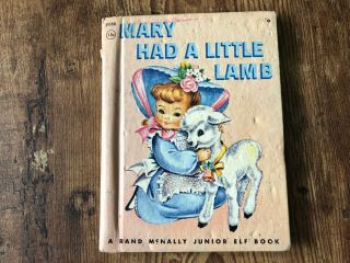 Vintage Mary Had A Little Lamb Rand Mcnally Junior Elf Book 1955 Illustrated