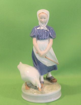 Vintage Royal Copenhagen Figurine Woman With Goose