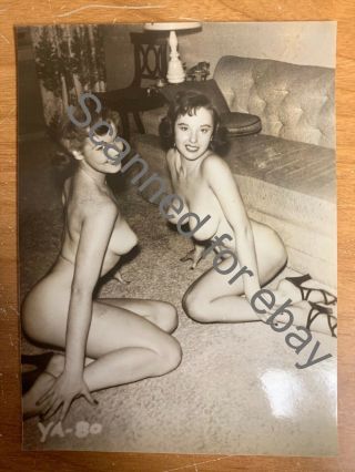 1950s Vintage Nude Photo.  Judy O’day & Marge Mellor.  Risqué Erotica