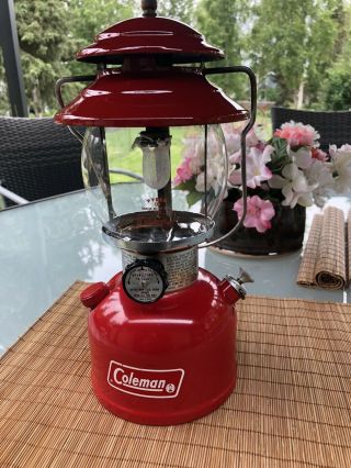 1977 Vintage Coleman Model 200a Red Camping Lantern 3/77 Code