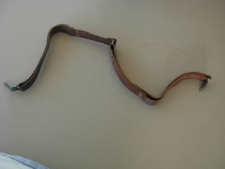 Vintage Leather Rifle Sling With Swivel Mounts / Old Military Rifle Sling Mounts