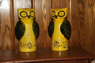 Mid Century Modern Italy Bitossi Rosenthal Netter Pottery Stoneware Owl Wise